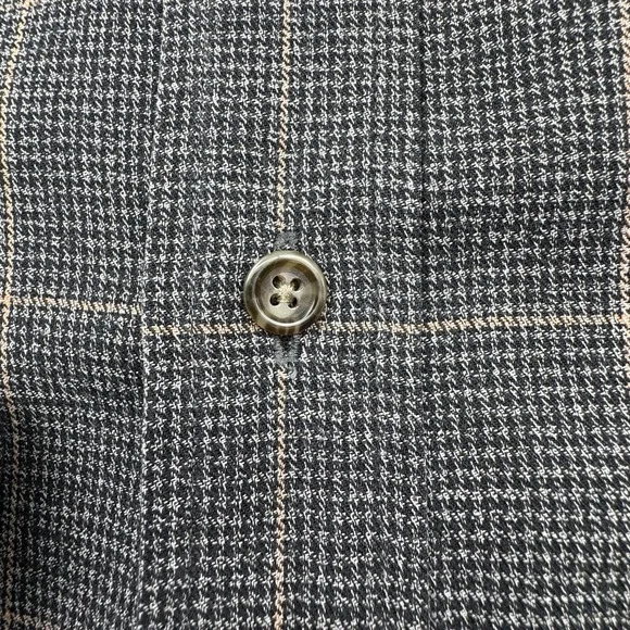 Viyella Wool Cotton Blend Flannel Sport Shirt Men 2XL XXL Plaid Check Gray Black - Picture 4 of 16